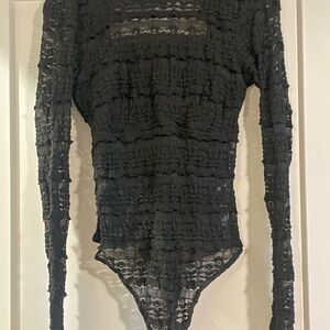 Free People Angelina Bodysuit Black